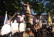 UST FMS marks 150th anniversary The second historical marker was unveiled at the Santo Tomas Plaza in Intramuros, Manila– the original site of the University of Santo Tomas. (From left to right) UST FMS Regent Fr. Angel Aparicio, OP, UST Rector Magnificus Very Rev.Richard Ang, OP, Manila’s Mayor Francisco Moreno Dumagoso, Tourism secretary Berna Romulo, Manila’s Vice Mayor Honey Lacuña- Pangan, and UST FMS Dean Ma.Lourdes Maglinao attend the event.