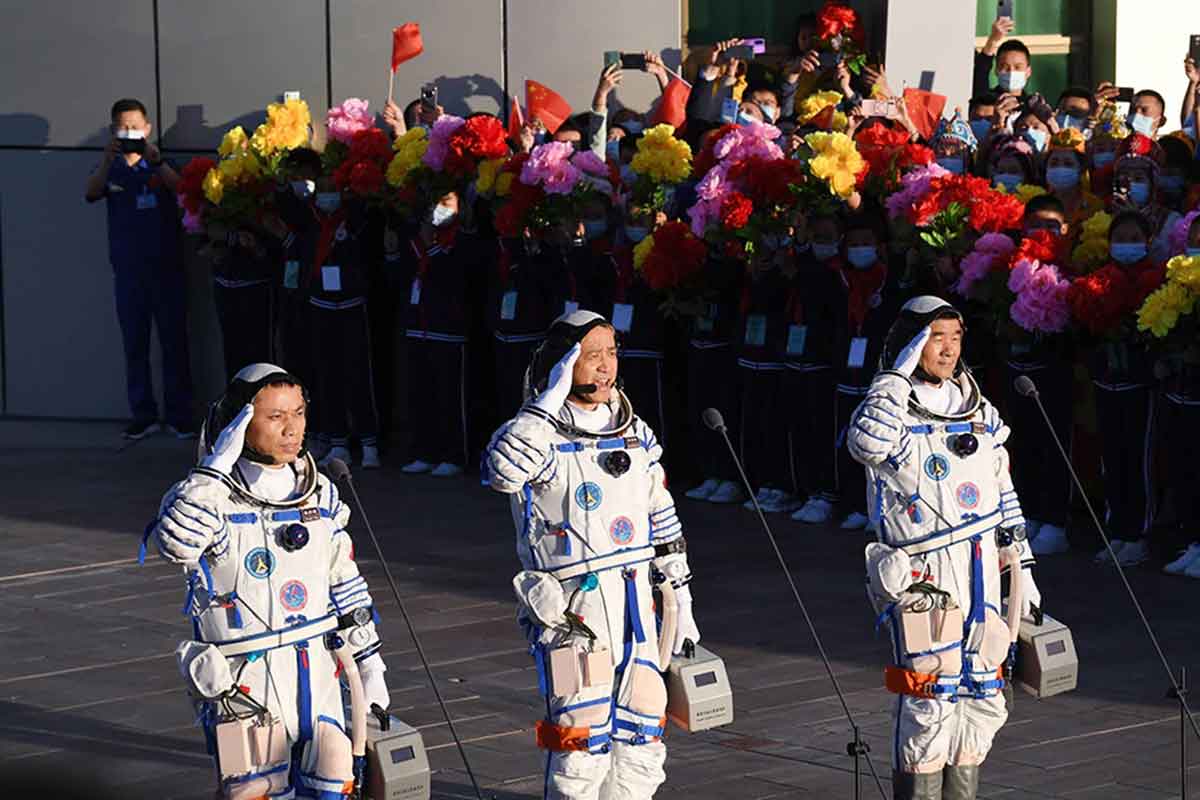 First crew blasts off to new China space station