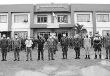Uniformed personnel prepare to man checkpoints as Roxas City shifts to modified enhanced community quarantine. PHOTO FROM UPOD KITA RONNIE DADIVAS FB PAGE