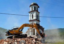 Illegal Serb church on Bosniak woman’s land demolished