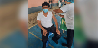 Mayor Emmanuel Galila of Nueva Valencia, Guimaras receives his second dose of CoronaVac vaccine against coronavirus disease on June 22. NUEVA VALENCIA LGU PHOTO