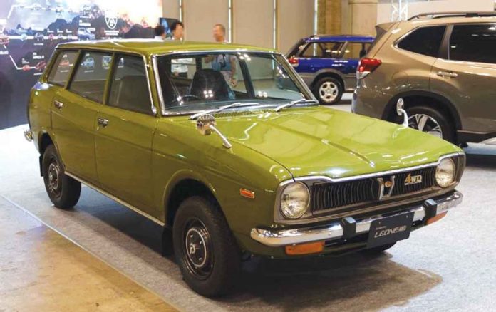 Subaru This is the Subaru Leone 4WD Estate Van, the first-ever mass-produced AWD passenger car in Japan. It was introduced in September 1972. HTTPS://BLOG.GOO.NE