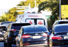 A presidential convoy with an ambulance transporting Brazil's President Jair Bolsonaro leaves the armed forces hospital in Brasilia, Brazil on July 14, 2021. REUTERS/ADRIANO MACHADO