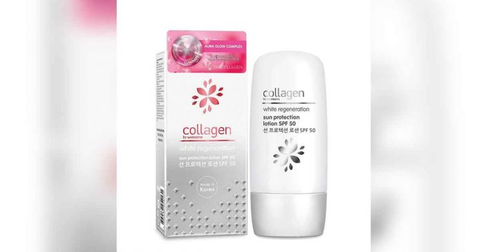 collagen Collagen by Watsons White Regeneration Sun Lotion SPF50 will keep your skin protected from the harmful UV rays.