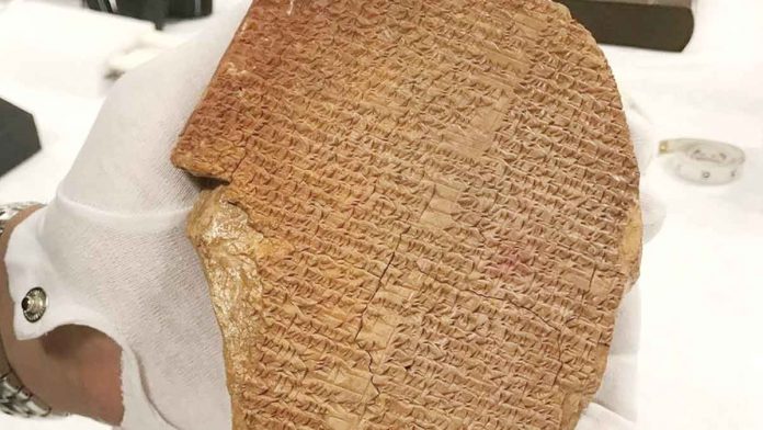 gilgamesh-tablet Authorities say the Gilgamesh Dream Tablet was illegally imported into the United States. US IMMIGRATION AND CUSTOMS ENFORCEMENT