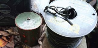 Electrical wire some 150 meters long and five liters of gasoline are among the items recovered in in Sitio Tabiay, Barangay Buri, Tapaz, Capiz where government troops and rebels clashed on July 1, 2021.3ID PHOTOS