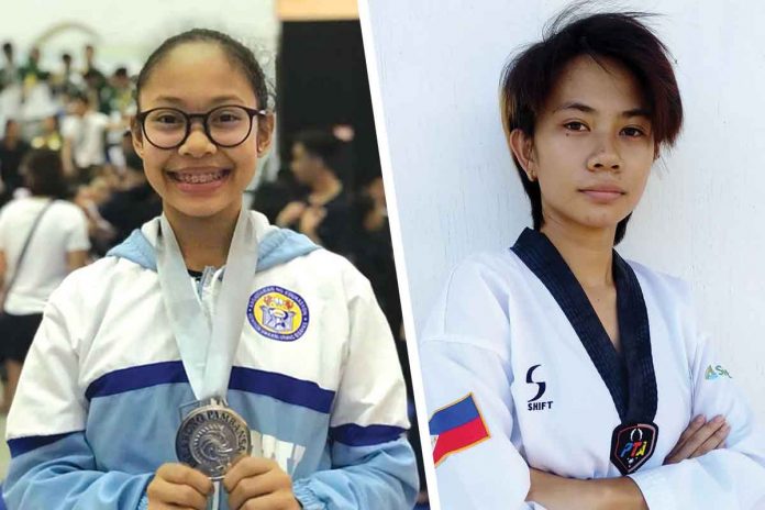 taekwondo Angela Bermejo (left) of the Iloilo MVP Taekwondo Gym wins gold on the final day of the 2021 Smart/MVPSF Asian Open Online Taekwondo Poomsae & Speed Kicking Championships, while Imar Pinuela (right) of the Zarraga Taekwondo Dojang settles for a silver medal finish. CONTRIBUTED PHOTOS