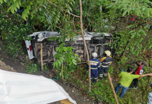 Couple survives road mishap A van turned turtle in Sitio Lag-asan Bridge, Barangay Tinam-paan, Cadiz City, Negros Occidental. Police have yet to disclose if there were other victims but a couple from Sagay City reportedly survived the accident. PHOTO BY CADIZ RESCUE (ALERT)