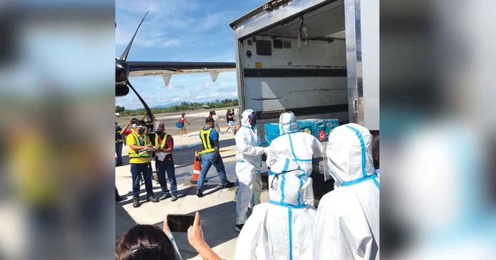 vax A shipment containing 2,400 ampoules of Gamaleya's Sputnik V COVID-19 vaccine arrives in Aklan on July 7, 2021. Since the government receives an ample supply of vaccines, Presidential adviser for Entrepreneurship Joey Concepcion says vaccines to be donated by private sector may no longer be needed. VIA AKLAN PROVINCIAL DOH