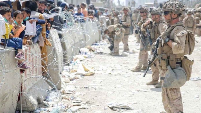 US forces currently control the international airport in Kabul, Afghanistan. US MARINE CORPS/REUTERS US forces currently control the international airport in Kabul, Afghanistan. US MARINE CORPS/REUTERS
