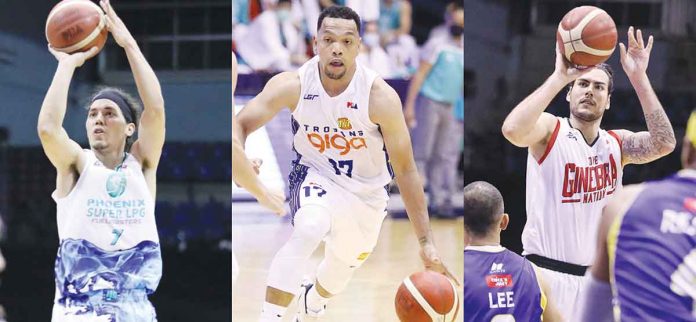 Wright,-C-Stan,-Castro Phoenix Super LPG Fuel Masters’ Matthew Wright (left), TNT Tropang Giga’s Jayson Castro (center), and Barangay Ginebra San Miguel Kings’ Christian Standhardinger (right) are the three players who emerged as best performers in the 2021 PBA Philippine Cup. PBA