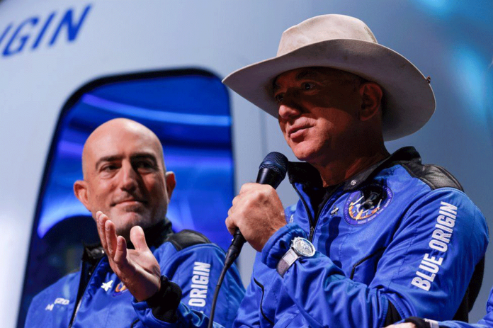 bezos Jeff Bezos fly to space with his brother Mark (left) in July, in the first crewed flight of his New Shepard spacecraft. REUTERS