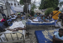 Tropical depression drenching earthquake-stricken Haiti Injured people lie in beds outside the Immaculée Conception hospital in Les Cayes, Haiti, on Monday, two days after a 7.2-magnitude earthquake struck the southwestern part of the country. AP/FERNANDO LLANO