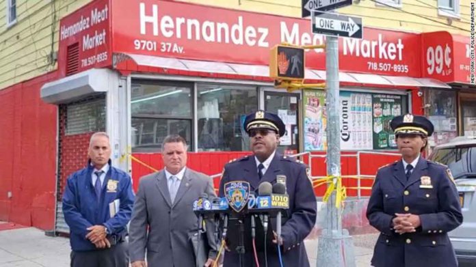 mass-shooting New York City Police Department’s Assistant Chief Galen Frierson speaks during a news conference on Sunday regarding a Saturday mass shooting in Queens, New York City. CNN