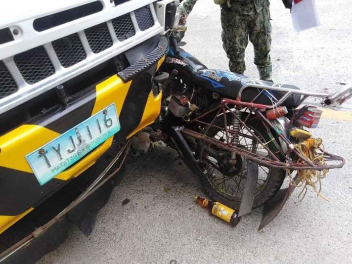 A fisherman died in a road mishap in Barangay Luna, Toboso, Negros Occidental. A bottle of an alcoholic drink was recovered from the area. TOBOSO PNP