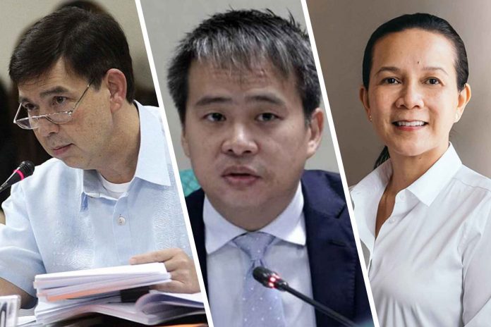 senators (from left to right) RECTO, VILLANUEVA, POE. PN FILE PHOTO