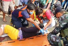 Traffic accident kills man, hurts 2 Responders tend to a victim of a vehicular accident in Barangay Lopez Jaena, Sagay City, Negros Occidental. SAGAY CITY FIRE STATION