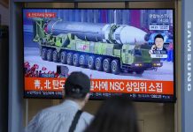 North Korea fires 2 ballistic missiles into eastern waters People watch a news program reporting about North Korea’s missiles with file footage in Seoul, South Korea, on Wednesday. North Korea fired two ballistic missiles into waters off its eastern coast Wednesday afternoon. LEE JIN-MAN