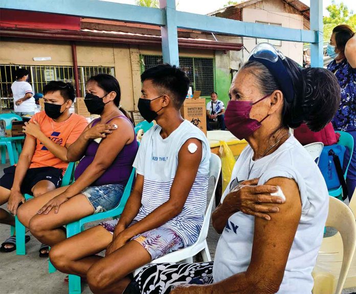 vax More than 300 residents in Barangay Boulevard, Molo, Iloilo City availed themselves of vaccines against coronavirus disease at their barangay gym. They include senior citizens, persons with comorbidities and individuals aged 18 and up.