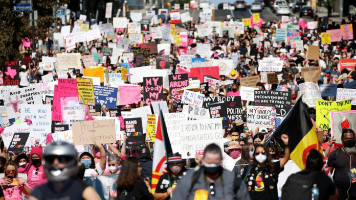 US Protests are held in Los Angeles, California, USA for abortion rights. REUTERS