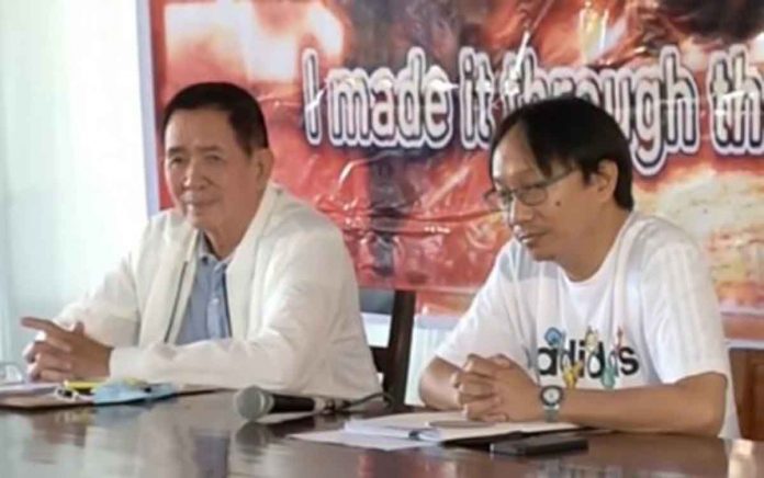 Former Bacolod City Councilor Ricardo “Cano” Tan (left), with his legal counsel Andrei Norman Saril. Nanette L. Guadalquiver/ PNA