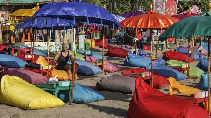 bali Bali’s beaches have been fairly deserted since travel restrictions were put in place last year. GETTY IMAGES