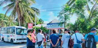 Drivers gather in front of the Iloilo City Alliance of Operators and Drivers Transport Cooperative office in Barangay Sambag, Jaro, Iloilo City. PANAY NEWS PHOTO