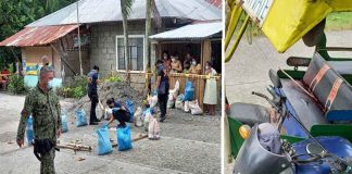 This is the spot (left photo) in Sitio Looban, Barangay Camanci Norte, Numancia Aklan where a government bank employee sitting inside a parked tricycle was shot to death by gunmen on Oct. 5. Right photo shows the tricycle. PHOTO BY RODNEL AGUIRRE, DYKR KALIBO