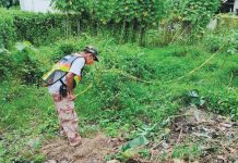 ‘Old grudge’ leads to shooting A responder surveys the area where a shooting transpired yesterday, killing a man and injuring a neighbor. PANAY NEWS PHOTO