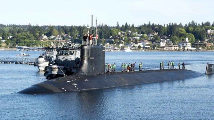 The USS Connecticut pictured leaving a port in 2018. GETTY IMAGES