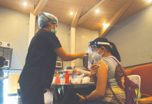 Iloilo health workers get booster jabs A healthcare worker availed herself of a coronavirus disease booster shot at the West Visayas State University Cultural Center. PANAY NEWS PHOTO