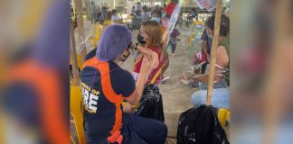 A resident of Buenavista, Guimas receives her first dose of the vaccine against coronavirus disease. PHOTOS FROM PROVINCE OF GUIMARAS.