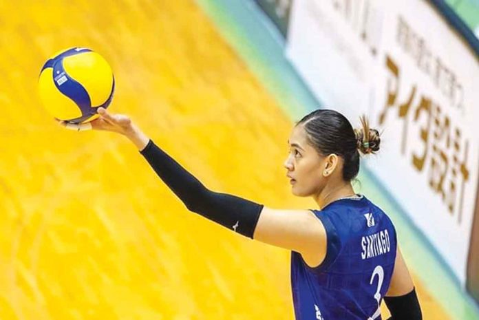 jaja Jaja Santiago, a former National University Lady Bulldogs standout, plays with Saitama Ageo Medics in the Japan V.League Division 1 women’s tournament. PHOTO COURTESY OF V.LEAGUE