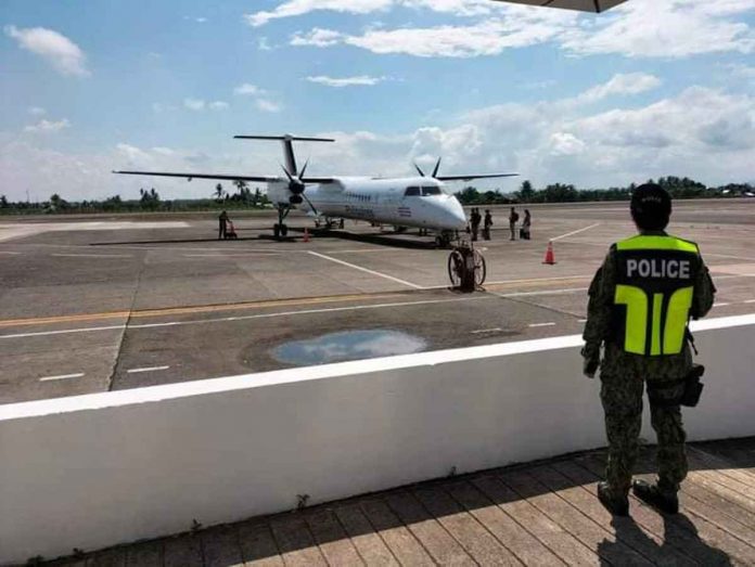 The Kalibo International Airport serves the general area of Kalibo, the capital of Aklan province, and is one of two airports serving Boracay, the other being Godofredo P. Ramos Airport (also known as Caticlan Airport) in the municipality of Malay, Aklan. PHOTO BY KALIBO AIRPORT PNP