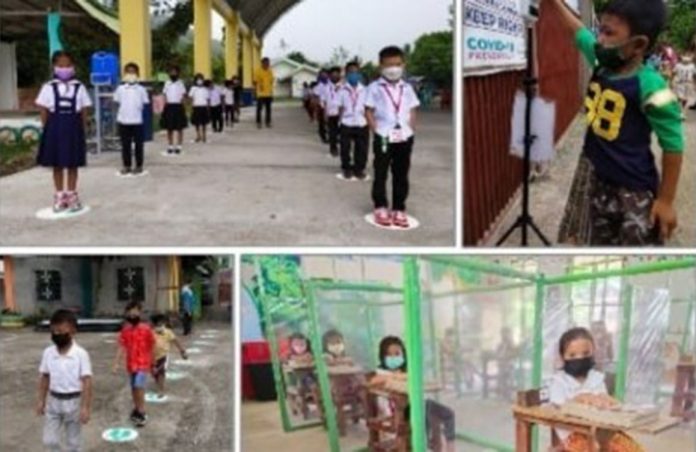 region-in-antique-pic Learners of Igsoro Integrated School in Bugasong, Antique hold a series of simulation exercises to ensure the successful implementation of face-to-face classes that begin today, Nov. 15, 2021. PNA PHOTO