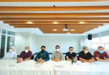 DISAPPOINTED BUT HOPEFUL; Hospitals may reconsider tough stance vs PhilHealth if paid Key officials of seven private hospitals in Iloilo City say they are ready to renew their accreditation with PhilHealth once the latter settles its debts with them. (From left) Sr. Arcelita Sarnillo, SPC, administrator, St. Paul’s Hospital of Iloilo; Dr. Marcelo N. Jaen, president/medical director, Medicus Medical Center; Dr. Elmer Pedregosa, administrator, Iloilo Mission Hospital; Dr. Danilo Encarnacion, president/chief executive officer, Metro Iloilo Hospital and Medical Center, Inc.; Dr. Felix Ray Villa, CEO, The Medical City Iloilo; Dr. Alejandro Emmanuel Rivera, president/medical director, Iloilo Doctors’ Hospital; and Dr. Nathaniel Chan, chief operating officer, Qualimed Hospital Iloilo. PANAY NEWS PHOTO
