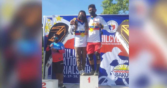 mtb-guimarasnon Lea Denise Belgira and Eleazar Barba Jr. topped Women Elite and Men Elite categories, respectively, of the PhilCycling Mountain Bike National Trials for Downhill in Danao City, Cebu. CONTRIBUTED PHOTO