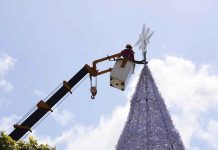 The city government of Roxas has started decorating the city plaza with Christmas lights and lanterns. Today, a giant Christmas tree would be switched on, too. PHOTO FROM MAYOR RONNIE DADIVAS FACEBOOK PAGE