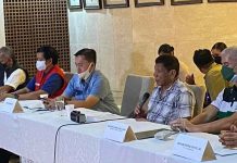 ‘Odette’ slows down Negros vax program During his meeting with Negros Occidental officials on Dec. 20, 2021 in Kabankalan City, President Rodrigo Duterte (second from right) vowed to raise an additional P10 billion for recovery and rehabilitation efforts in Negros that was hit by super typhoon “Odette” on Dec. 16. Also in photo are Gov. Eugenio Jose Lacson and Sen. Bong Go.