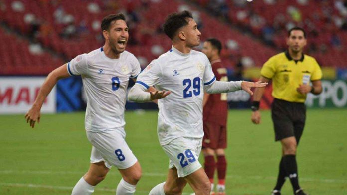 sports-AFF-pic Patrick Reichelt is the lone goal scorer for the Philippine Azkals against Thailand. AFF PHOTO