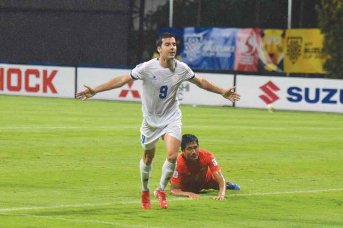 sports-marañon Bienvenido Marañon is the first-ever Azkal to score three goals in a single game. PHOTO BY DARSHAN MEHTA