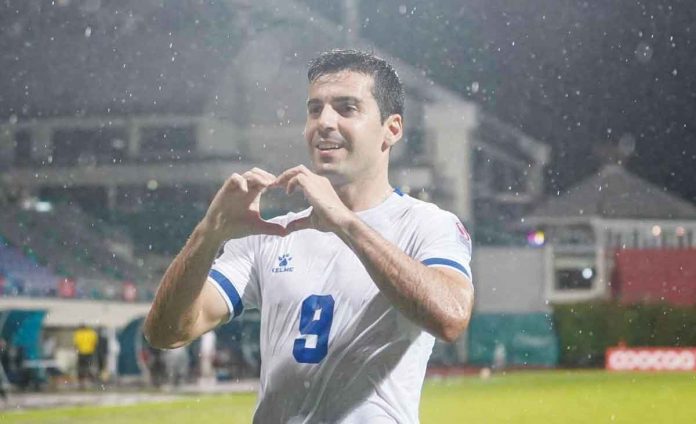 Bienvenido Marañon had his maiden goal for the Azkals during their 7-0 victory over Timor Leste. AFF PHOTO