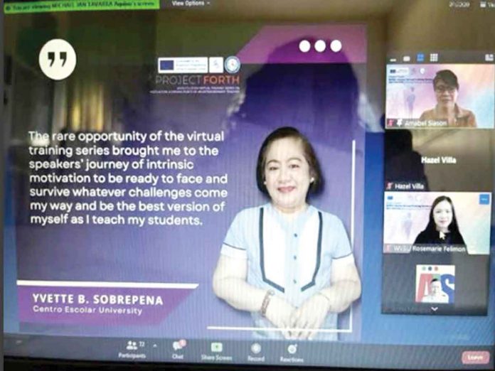 news-seminar1 Screengrabs of testimonies including one from Thailand, shows that a major webinar series focusing on assisting teachers with improving their motivation organized by West Visayas State University’s Project FORTH Cluster has made an impact to those teaching in challenged areas. SCREENGRABS BY HAZEL P. VILLA