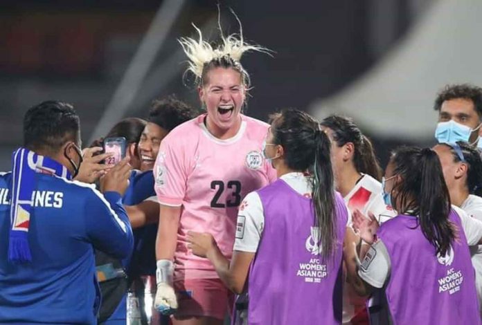 sports-malditas-pic Philippine Malditas’ goal keeper Olivia McDaniel played a crucial role in their win over Chinese-Taipei. PHOTO COURTESY OF AFC