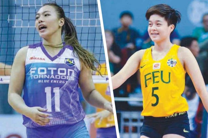 region6-volleybelles Ilonggas Ma. Shaya Adorador and Beatriz Duremdes will spearhead Chery Tiggo Crossovers’ title defense in the PVL Open Conference. PHOTOS BY PHILIPPINE SUPERLIGA AND BUDING DUREMDES FACEBOOK PAGE