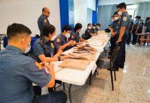Over 500 NOCPPO personnel join first day of absentee voting Negros Occidental policemen prepare for absentee voting at the Camp Alfredo Montelibano Sr. in Barangay Estefania, Bacolod City. They can only vote for national positions – president, vice president, senator, party-list. All of the ballots from the absentee voters will be submitted to the Commission on Elections central office in Metro Manila for counting.