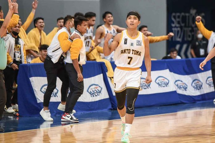 sports-fontanilla-pic Joshua Fontanilla carries University of Santo Tomas Growling Tigers past Adamson University Falcons with his clutch baskets. UAAP PHOTO