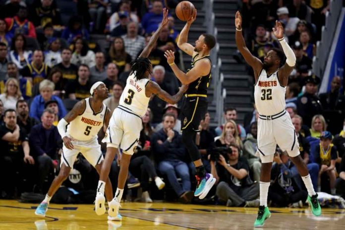 sports-warriors-pic Golden State Warriors’ Stephen Curry (30) makes a shot against the Denver Nuggets in the second quarter of Game 5 of their NBA first round playoff series at the Chase Center in San Francisco, California. RAY CHAVEZ/BAY AREA NEWS GROUP