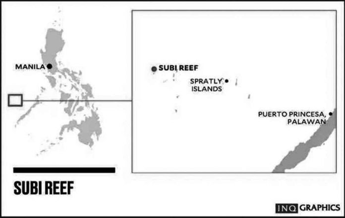 island Subi Reef. Graphics by Philippine Daily Inquirer