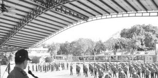 “You delivered beyond what is expected from you during deployment, from acting as precinct finders, navigators and even nannies to the children of would-be voters. You remained true to your duty,” Police Regional Office 6 director, Police Brigadier General Flynn Dongbo, tells policemen in Camp Delgado, Iloilo City. PRO-6 PHOTO